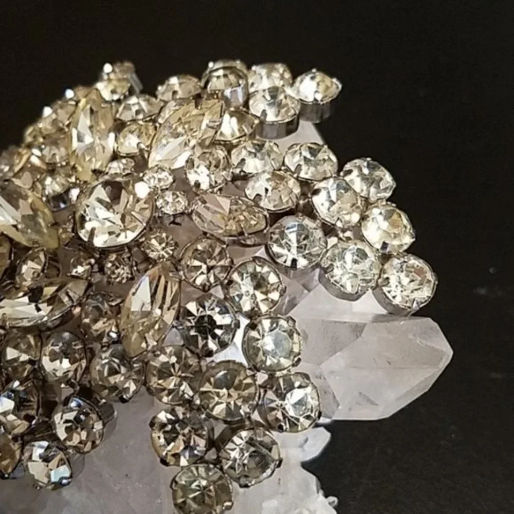 Huge Vintage Rhinestone Pinwheel Brooch